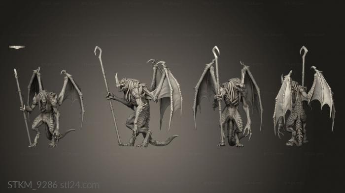 Figurines heroes, monsters and demons (Abishai Blue, STKM_9286) 3D models for cnc