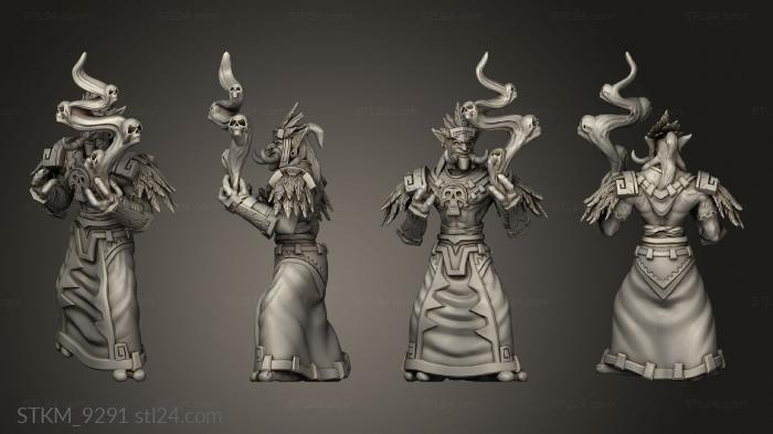 Статуэтки герои, монстры и демоны (Жрец заклинания тролля, STKM_9291) 3D модель для ЧПУ станка