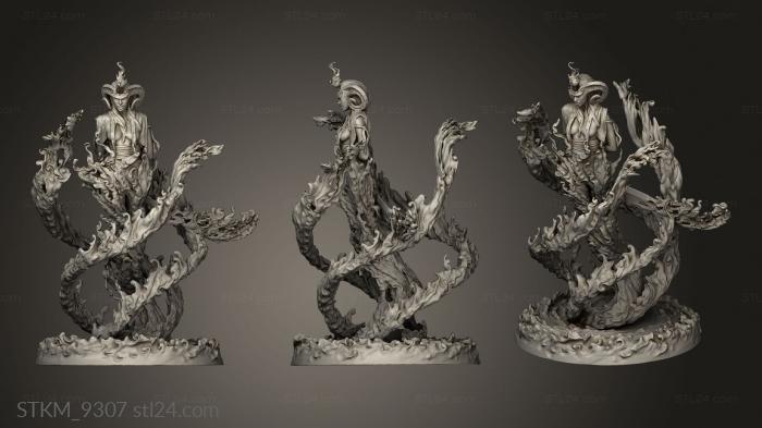 Figurines heroes, monsters and demons (Aspects Terra Fire Genie, STKM_9307) 3D models for cnc