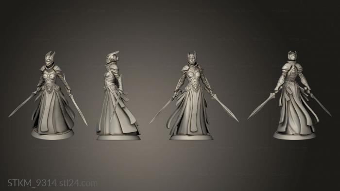 Статуэтки герои, монстры и демоны (Женщина-Рыцарь, STKM_9314) 3D модель для ЧПУ станка