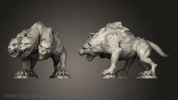 Figurines heroes, monsters and demons (Cerberus, STKM_9332) 3D models for cnc