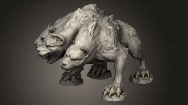 Figurines heroes, monsters and demons (Cerberus, STKM_9332) 3D models for cnc