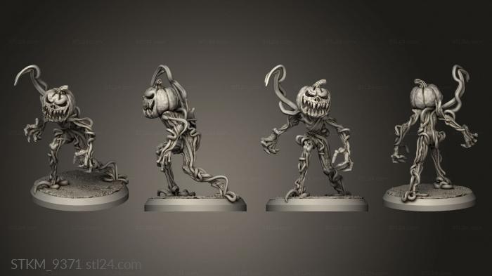 Статуэтки герои, монстры и демоны (Испорченный Деревянный Тыквенный Воин-Воин, STKM_9371) 3D модель для ЧПУ станка