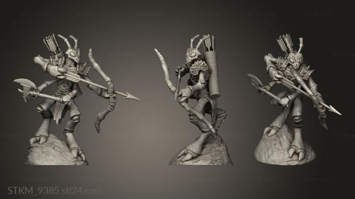 Figurines heroes, monsters and demons (Caves Despair Insectoid Ant Warrior Archer, STKM_9385) 3D models for cnc