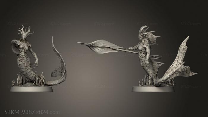 Figurines heroes, monsters and demons (Abyssal Serpent, STKM_9387) 3D models for cnc