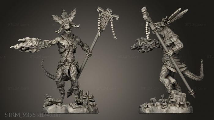 Статуэтки герои, монстры и демоны (Агама Айкин, STKM_9395) 3D модель для ЧПУ станка