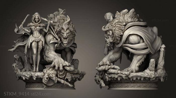 Figurines heroes, monsters and demons (Beauty and the beast, STKM_9414) 3D models for cnc