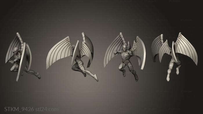 Статуэтки герои, монстры и демоны (Голубая Гарпия, STKM_9426) 3D модель для ЧПУ станка