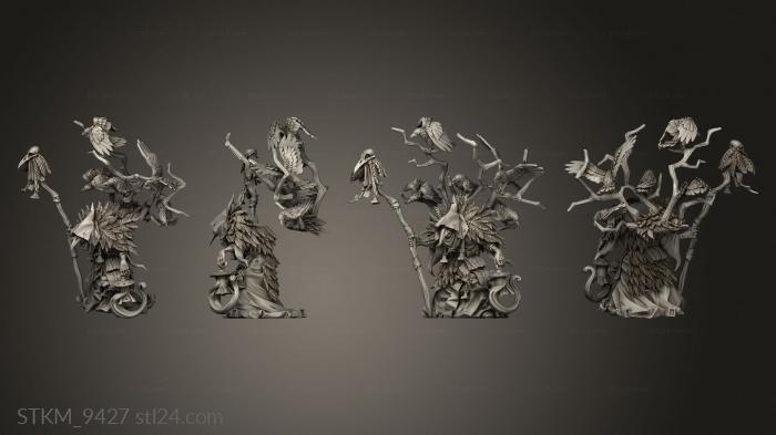 Статуэтки герои, монстры и демоны (Некротические Птицы, STKM_9427) 3D модель для ЧПУ станка