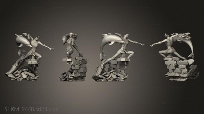 Статуэтки герои, монстры и демоны (Тифа, STKM_9448) 3D модель для ЧПУ станка