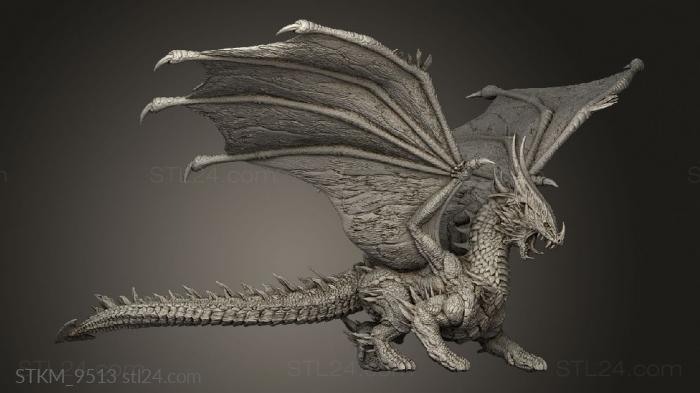 Figurines heroes, monsters and demons (Dragon, STKM_9513) 3D models for cnc