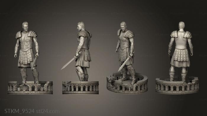 Figurines heroes, monsters and demons (Gladiator Maximus statue, STKM_9524) 3D models for cnc