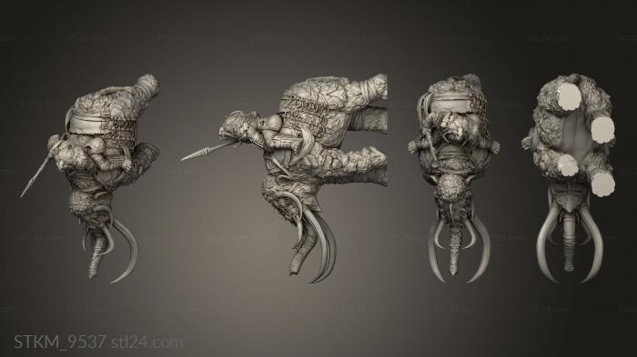 Figurines heroes, monsters and demons (Mammoth Rider, STKM_9537) 3D models for cnc