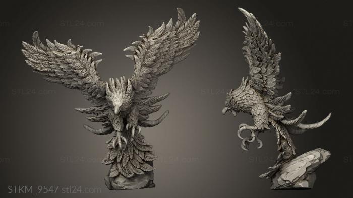 Figurines heroes, monsters and demons (hawk, STKM_9547) 3D models for cnc