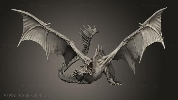 Figurines heroes, monsters and demons (green dragon, STKM_9548) 3D models for cnc