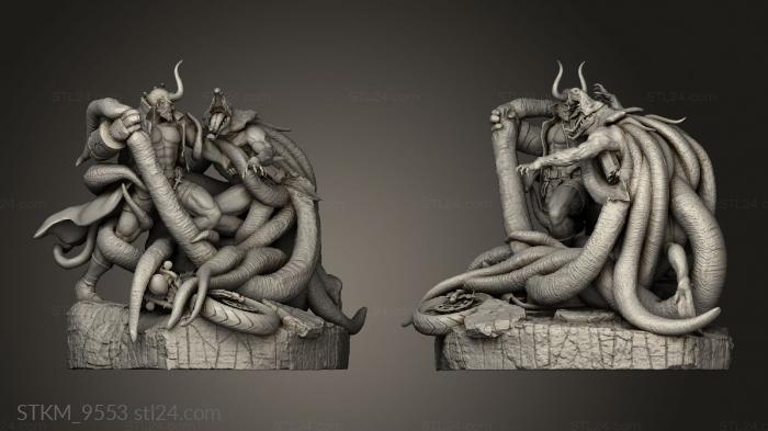 Figurines heroes, monsters and demons (hellboy Fighting Hellboy, STKM_9553) 3D models for cnc