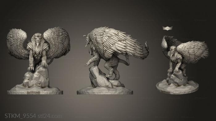 Figurines heroes, monsters and demons (Sphinx, STKM_9554) 3D models for cnc