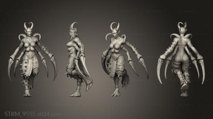 Figurines heroes, monsters and demons (Spider maidens Coven, STKM_9555) 3D models for cnc