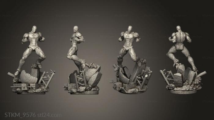 Figurines heroes, monsters and demons (Iron Man and the shield Sculpture Dyn, STKM_9576) 3D models for cnc