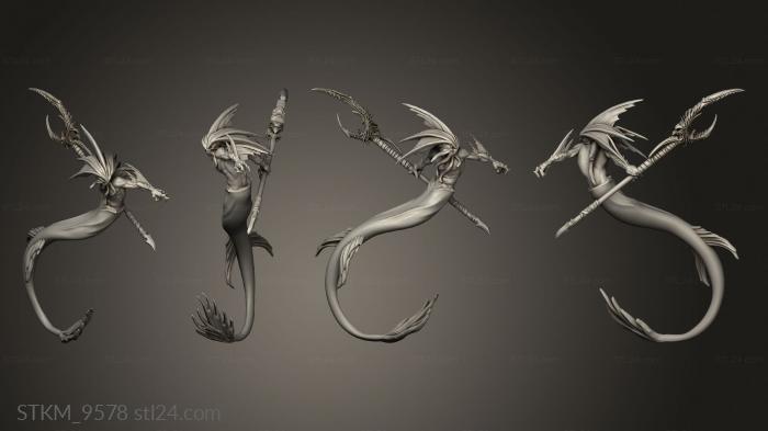 Figurines heroes, monsters and demons (Kingdom The Depth Merrow Warriors Mekoo Warrior, STKM_9578) 3D models for cnc