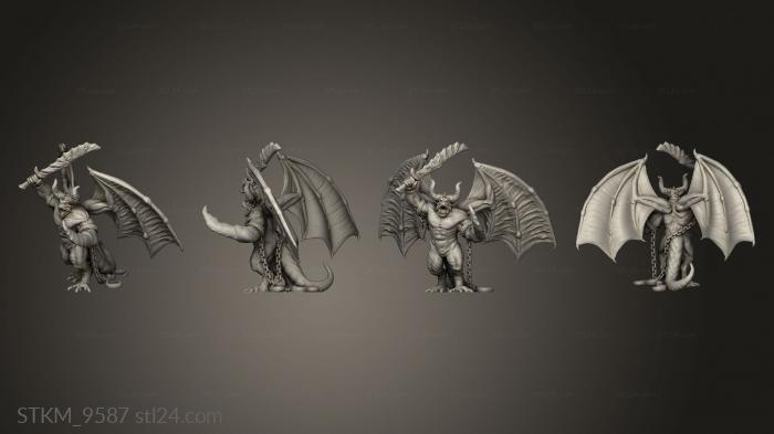 Figurines heroes, monsters and demons (Kingdoms Hell III Gotten Games Denizens Winged Demon Lord, STKM_9587) 3D models for cnc