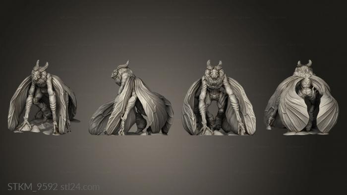 Figurines heroes, monsters and demons (Mothman, STKM_9592) 3D models for cnc