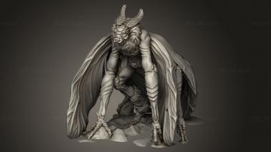 Figurines heroes, monsters and demons (Mothman, STKM_9592) 3D models for cnc