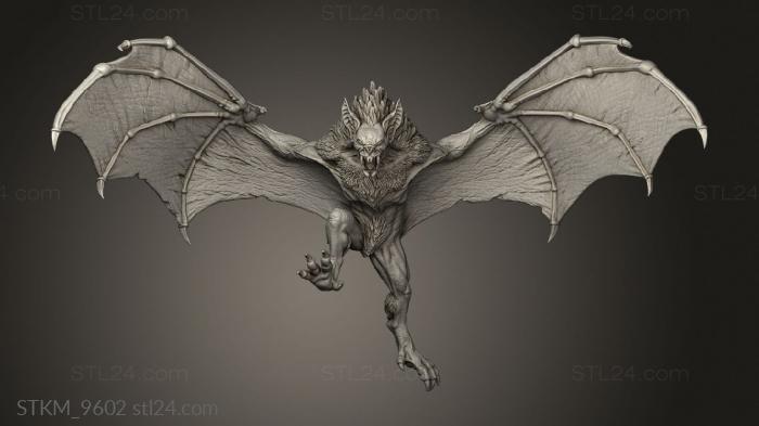 Figurines heroes, monsters and demons (Dire Bat, STKM_9602) 3D models for cnc