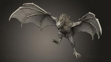 Figurines heroes, monsters and demons (Dire Bat, STKM_9602) 3D models for cnc