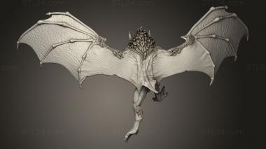 Figurines heroes, monsters and demons (Dire Bat, STKM_9602) 3D models for cnc