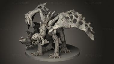 Figurines heroes, monsters and demons (Zombie Dragon, STKM_9622) 3D models for cnc