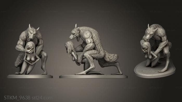 Figurines heroes, monsters and demons (WEREWOLF, STKM_9638) 3D models for cnc