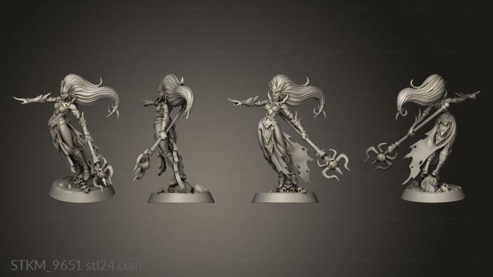 Figurines heroes, monsters and demons (Dark Elves Elf Sorceress, STKM_9651) 3D models for cnc