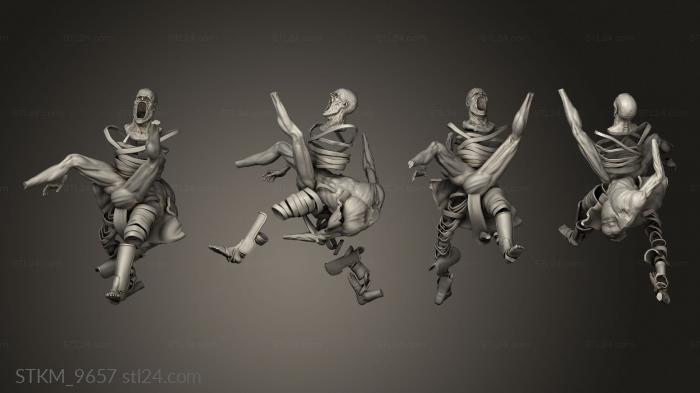 Figurines heroes, monsters and demons (Ruins Madness Mummy Running, STKM_9657) 3D models for cnc