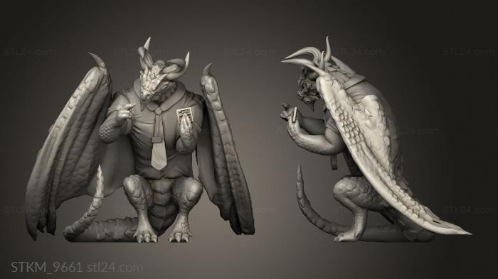 Figurines heroes, monsters and demons (Dragon Accountant Auritax, STKM_9661) 3D models for cnc