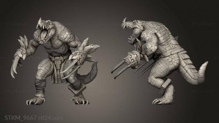 Figurines heroes, monsters and demons (croc berserk, STKM_9667) 3D models for cnc