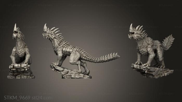 Figurines heroes, monsters and demons (Monster Blue Guard Drake Roaring, STKM_9669) 3D models for cnc