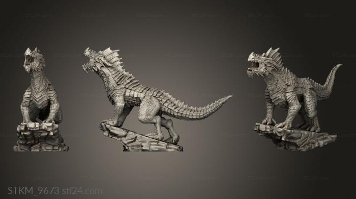 Figurines heroes, monsters and demons (Monster Red Guard Drake Roaring, STKM_9673) 3D models for cnc