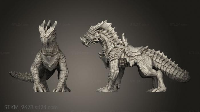 Figurines heroes, monsters and demons (Monster Red Guard Drake Mount, STKM_9678) 3D models for cnc