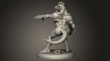 Figurines heroes, monsters and demons (Mega age The Colossal Lizardfolk Female Club Pointing, STKM_9681) 3D models for cnc