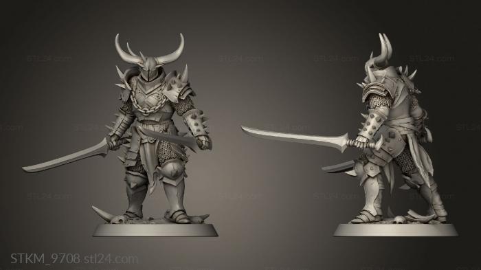 Figurines heroes, monsters and demons (Unchained Light Soldier Dual Sword Stand, STKM_9708) 3D models for cnc