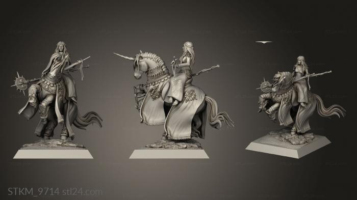 Figurines heroes, monsters and demons (Damsel on Unicorn Flat, STKM_9714) 3D models for cnc