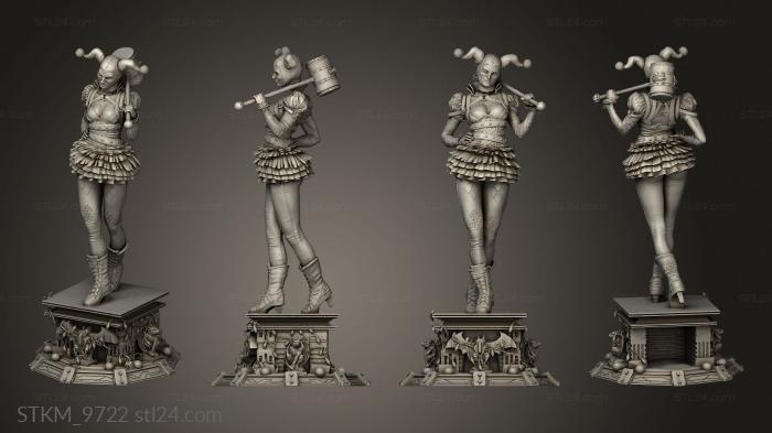Статуэтки герои, монстры и демоны (Скульптура Харли Куинна, STKM_9722) 3D модель для ЧПУ станка