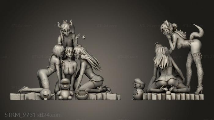 Figurines heroes, monsters and demons (Bowsette Diorama, STKM_9731) 3D models for cnc