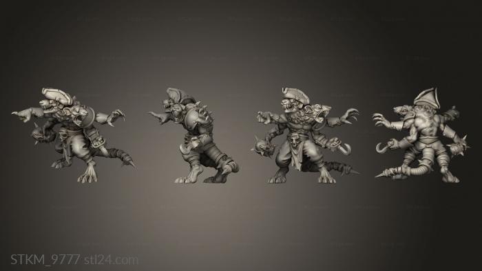 Статуэтки герои, монстры и демоны (Штатный Звездный игрок Pi Rats-Двойная Проблема, STKM_9777) 3D модель для ЧПУ станка
