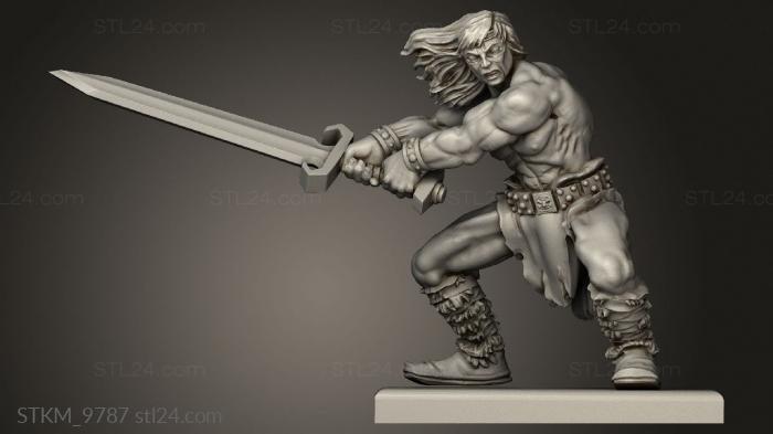 Figurines heroes, monsters and demons (Fantasy Hero Barbarian, STKM_9787) 3D models for cnc