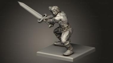 Figurines heroes, monsters and demons (Fantasy Hero Barbarian, STKM_9787) 3D models for cnc