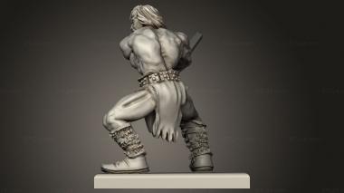 Figurines heroes, monsters and demons (Fantasy Hero Barbarian, STKM_9787) 3D models for cnc