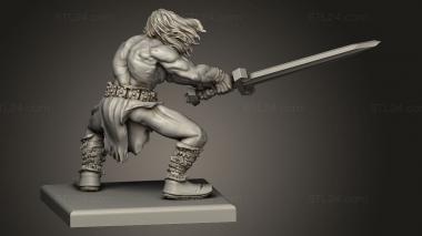 Figurines heroes, monsters and demons (Fantasy Hero Barbarian, STKM_9787) 3D models for cnc