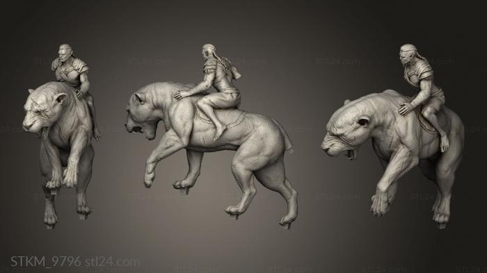 Figurines heroes, monsters and demons (Mountedc Panthera Main, STKM_9796) 3D models for cnc